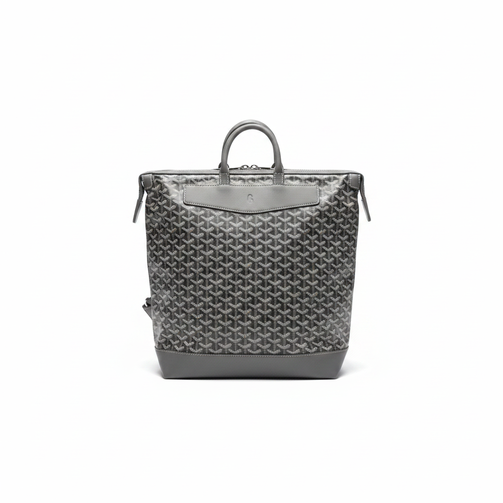 Gray Backpack on White Background