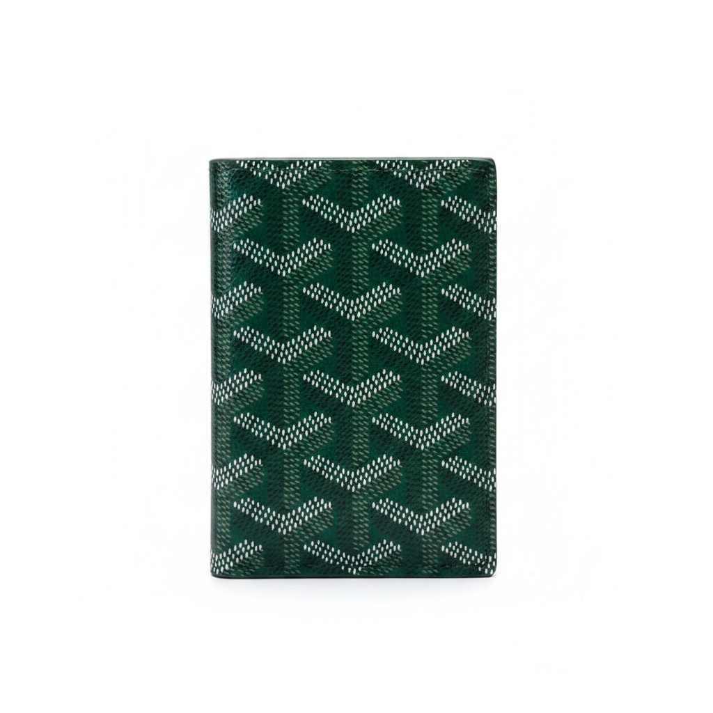 Green cardholder white background