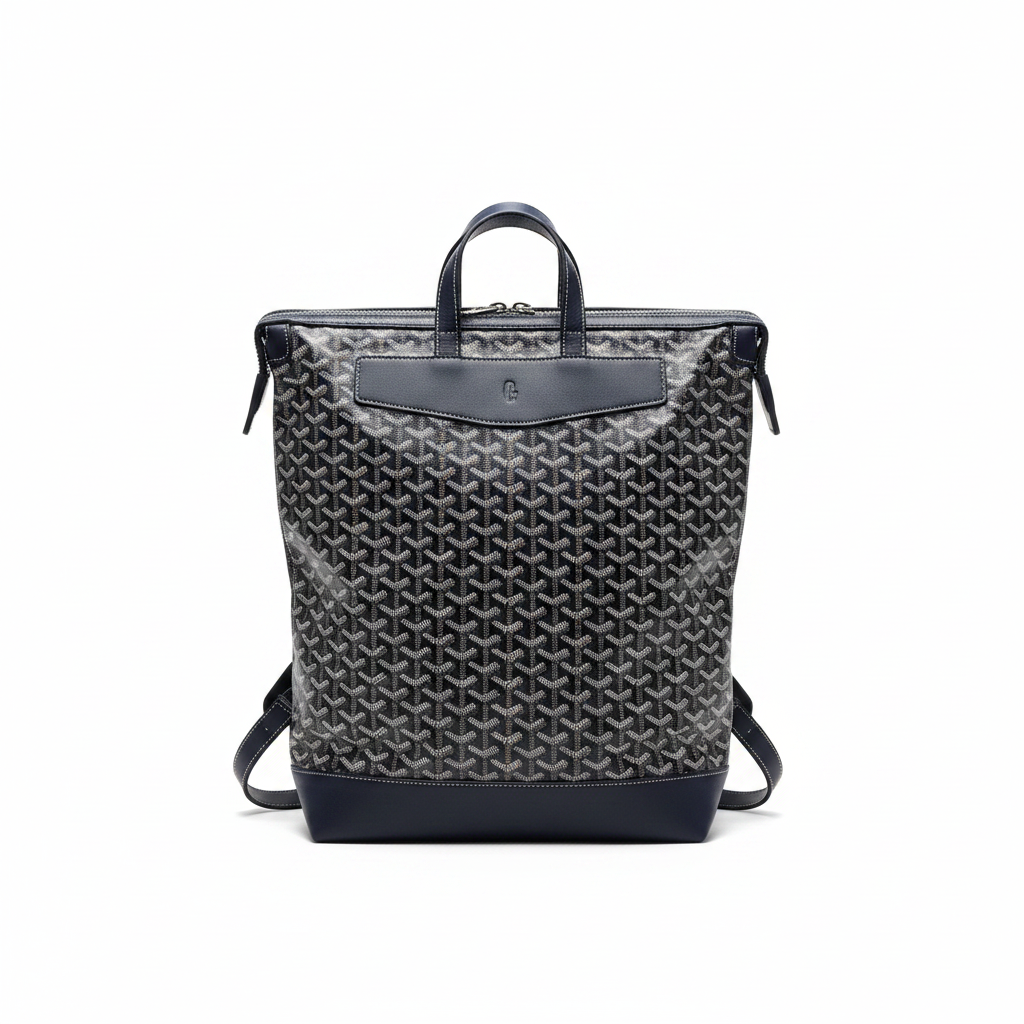 Navy Backpack on White Background