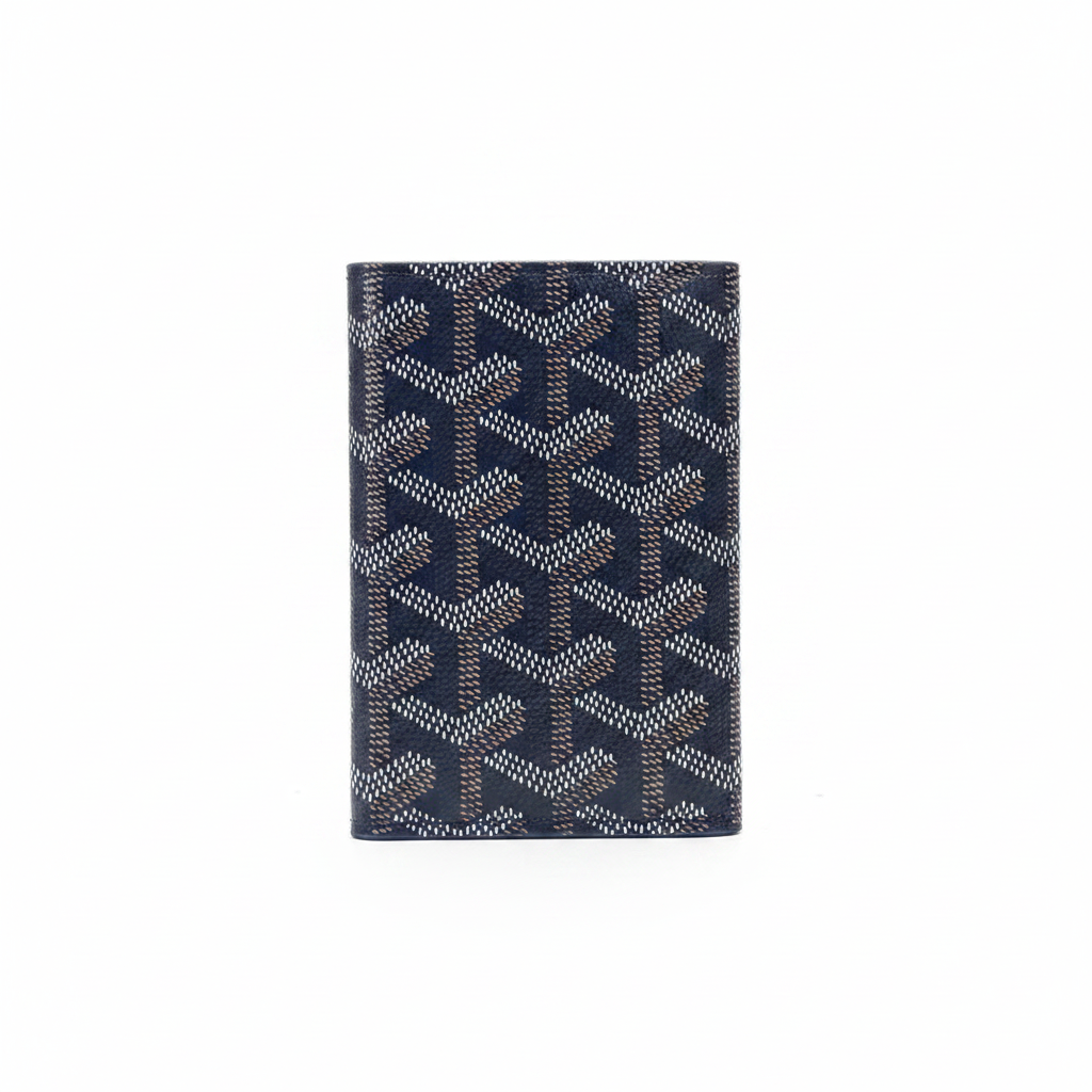 Navy cardholder white background